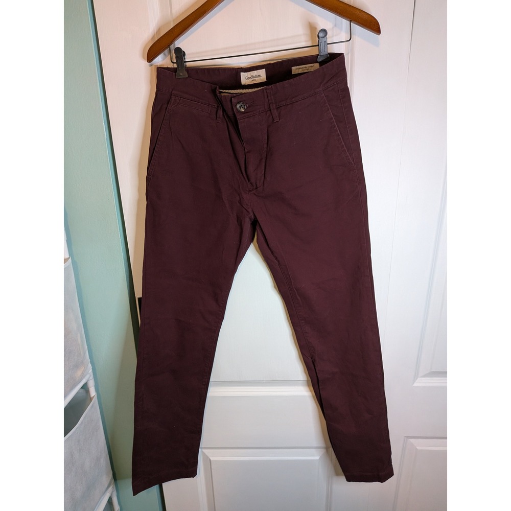 Goodfellow & Co Hennepin Chino Slim Fit Pants Burgundy Maroon 29x30